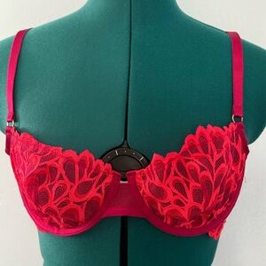Savage X Not Sorry Fenty Red Lace balconette Bra